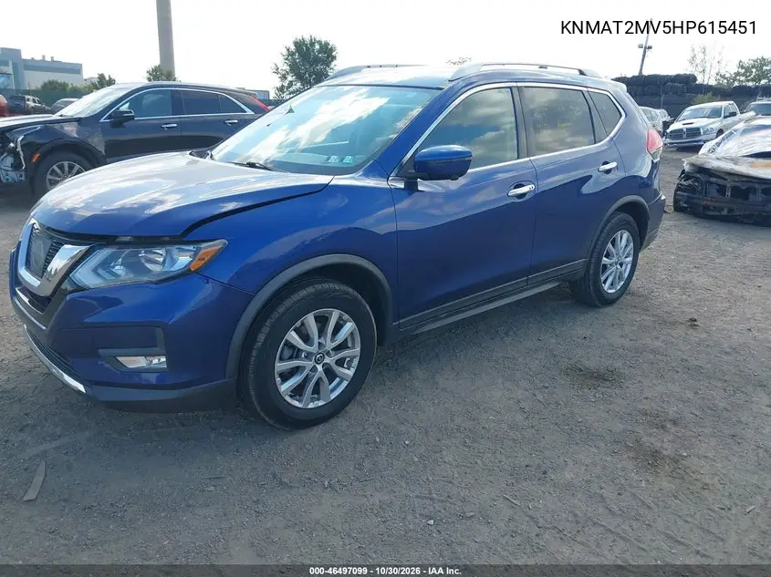 2017 NISSAN ROGUE VIN KNMAT2MV5HP615451 — фото 2