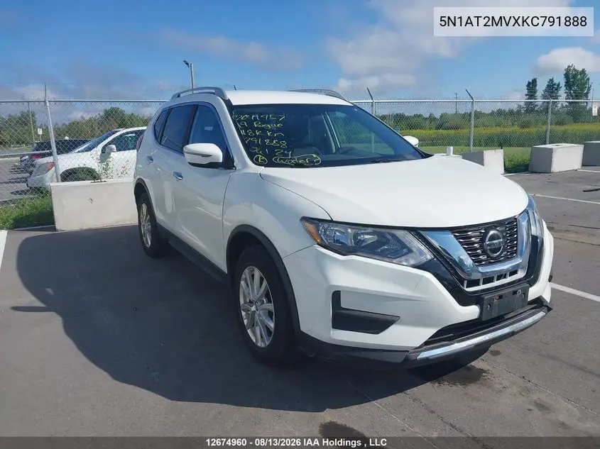 NISSAN ROGUE 2019, VIN 5N1AT2MVXKC791888