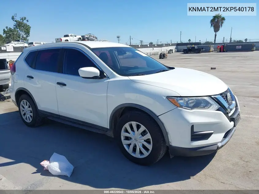 NISSAN ROGUE 2019, VIN KNMAT2MT2KP540178