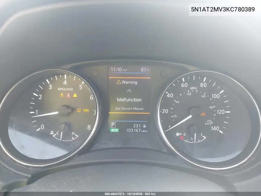 2019 NISSAN ROGUE VIN 5N1AT2MV3KC780389 — фото 7