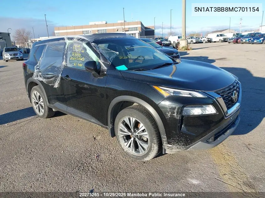 NISSAN ROGUE 2021, VIN 5N1AT3BB8MC701154