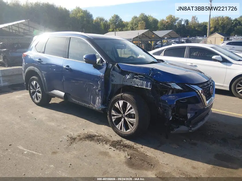 NISSAN ROGUE 2021, VIN JN8AT3BB5MW221726