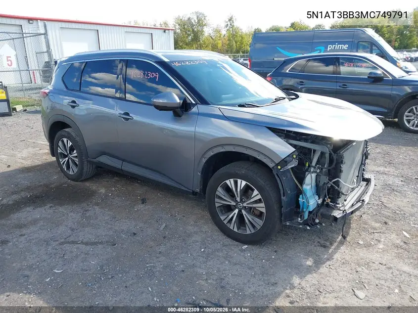 NISSAN ROGUE 2021, VIN 5N1AT3BB3MC749791