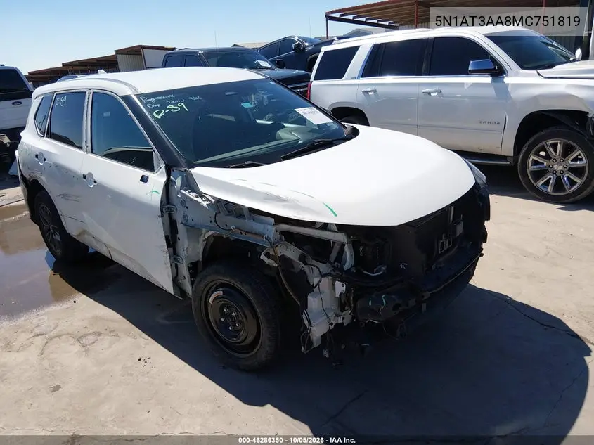 NISSAN ROGUE 2021, VIN 5N1AT3AA8MC751819
