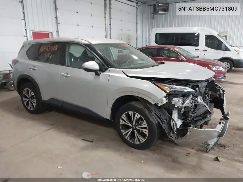 NISSAN ROGUE 2021, VIN 5N1AT3BB5MC731809