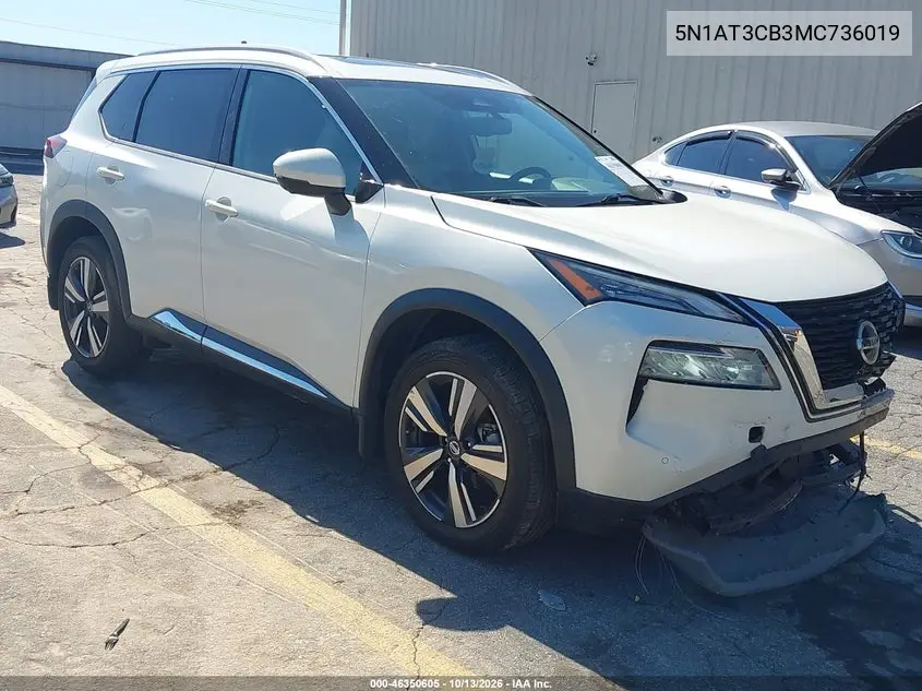 NISSAN ROGUE 2021, VIN 5N1AT3CB3MC736019