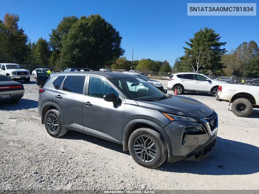 NISSAN ROGUE 2021, VIN 5N1AT3AA0MC781834