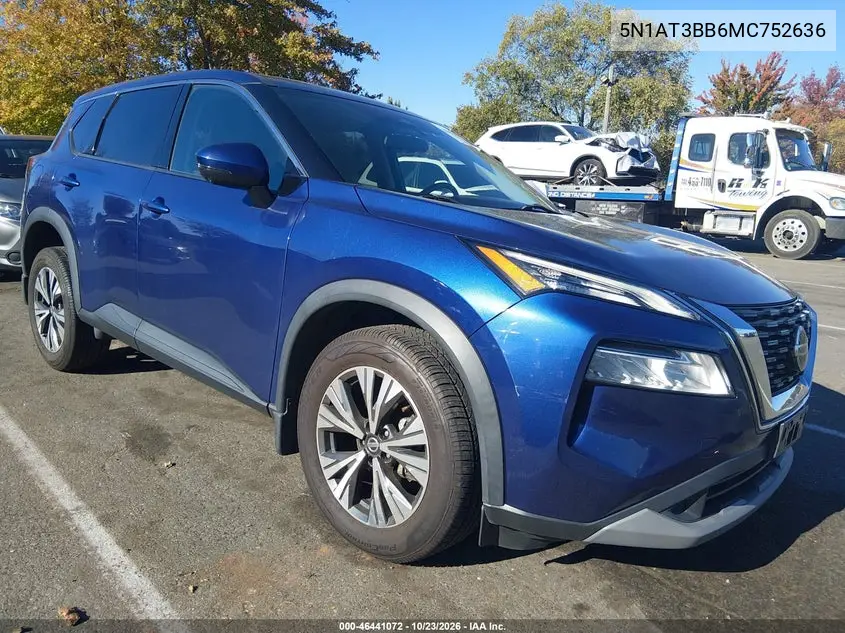 NISSAN ROGUE 2021, VIN 5N1AT3BB6MC752636