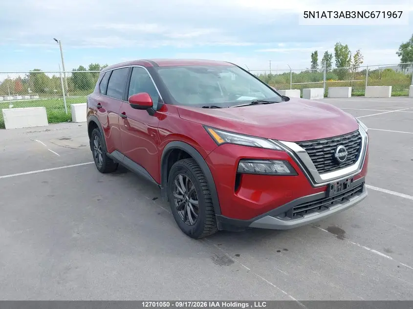 NISSAN ROGUE 2022, VIN 5N1AT3AB3NC671967