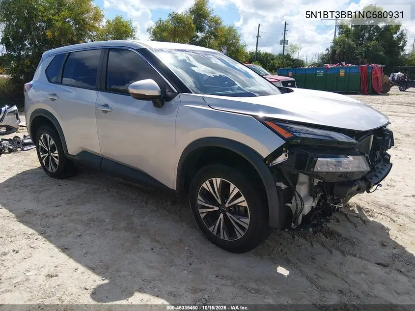 NISSAN ROGUE 2022, VIN 5N1BT3BB1NC680931