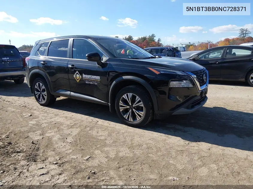NISSAN ROGUE 2022, VIN 5N1BT3BB0NC728371