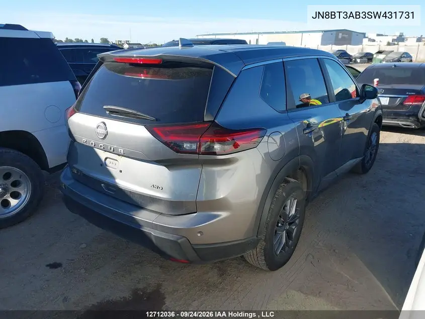 2025 NISSAN ROGUE VIN JN8BT3AB3SW431731 — фото 4