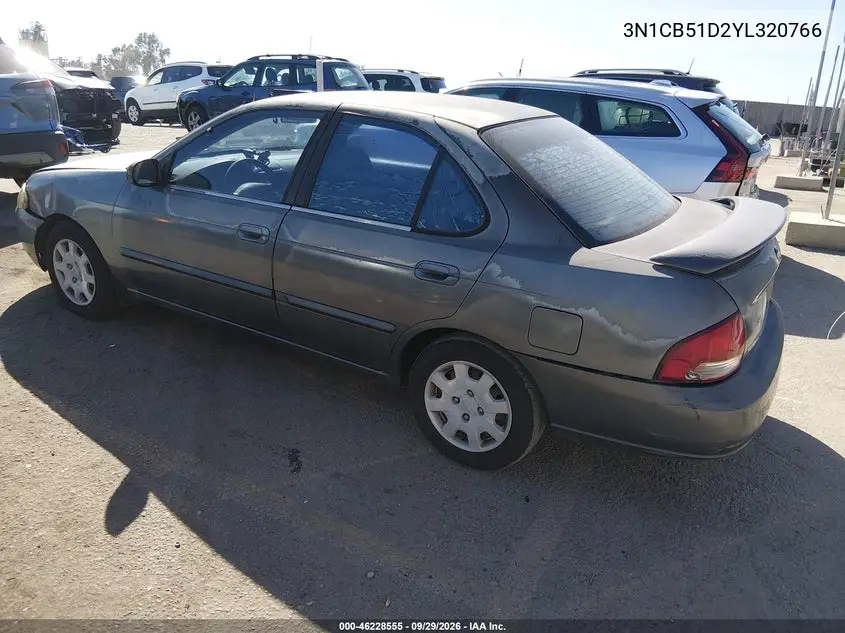 2000 NISSAN SENTRA VIN 3N1CB51D2YL320766 — фото 3