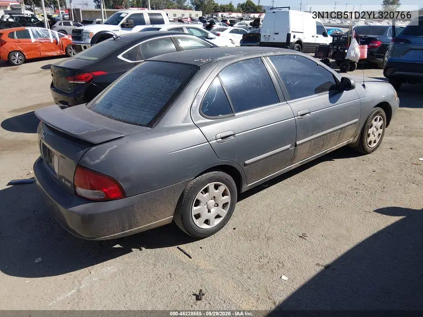 2000 NISSAN SENTRA VIN 3N1CB51D2YL320766 — фото 4