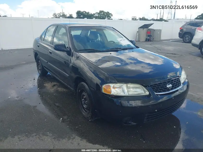 NISSAN SENTRA 2002, VIN 3N1CB51D22L616569