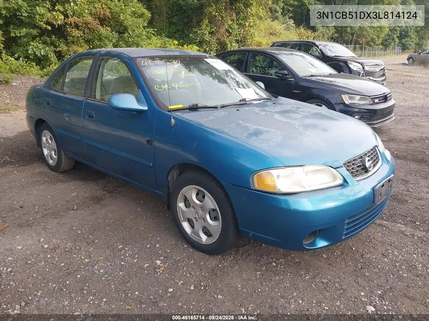 NISSAN SENTRA 2003, VIN 3N1CB51DX3L814124
