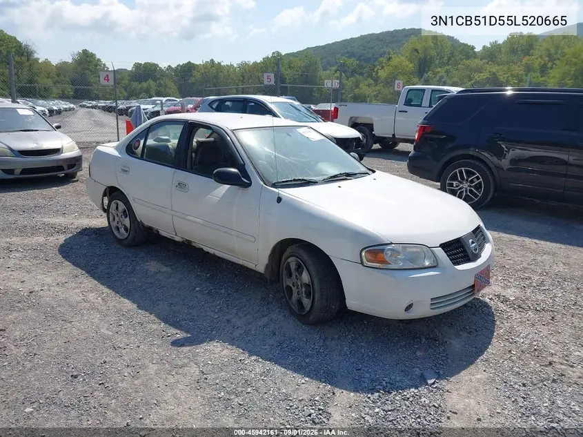 NISSAN SENTRA 2005, VIN 3N1CB51D55L520665