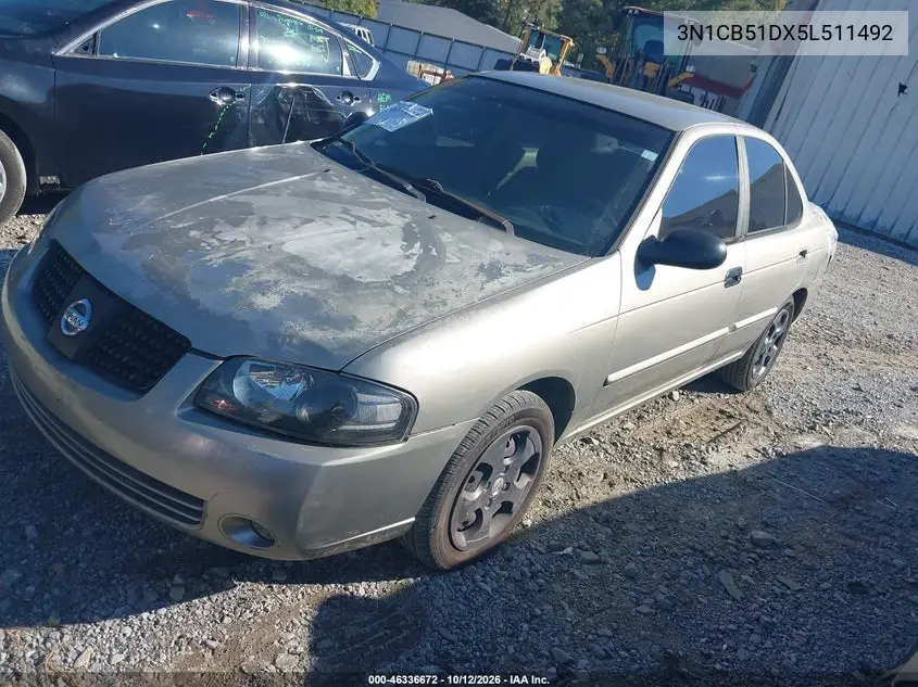 2005 NISSAN SENTRA VIN 3N1CB51DX5L511492 — фото 2