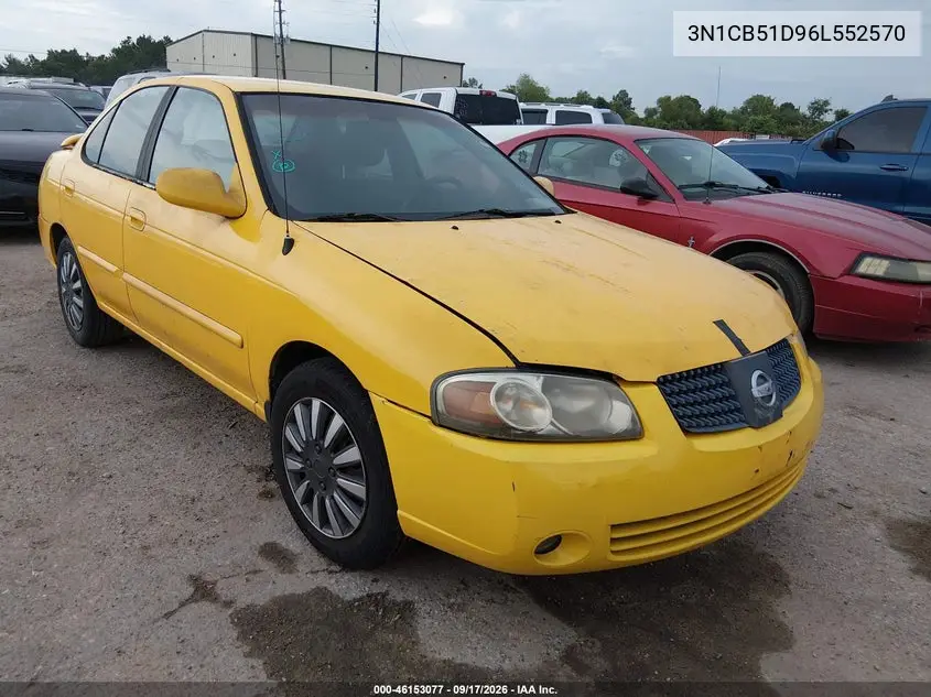 NISSAN SENTRA 2006, VIN 3N1CB51D96L552570
