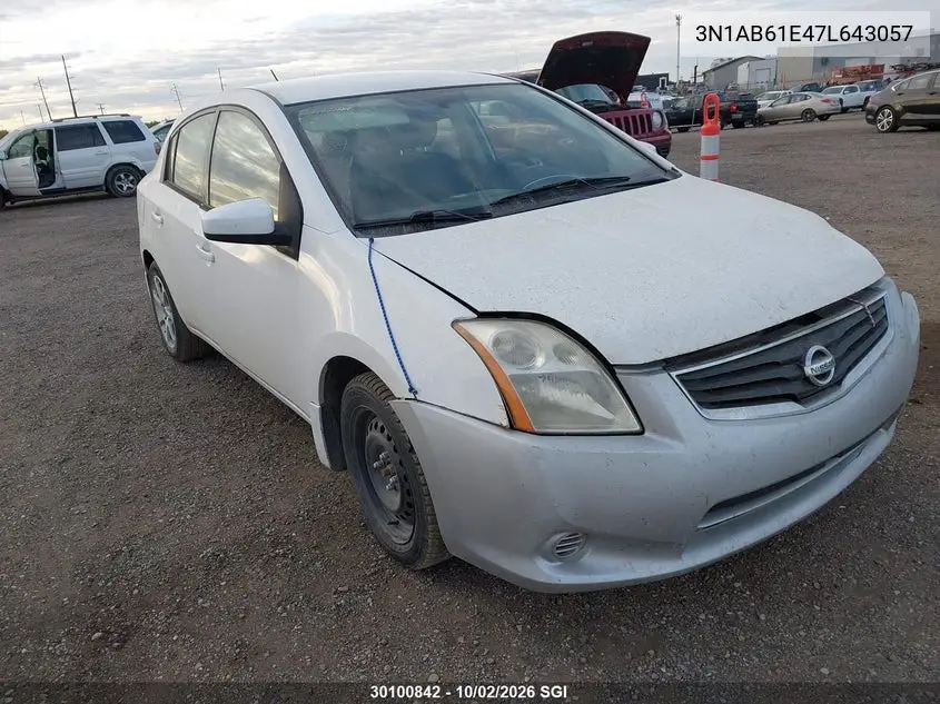 NISSAN SENTRA 2007, VIN 3N1AB61E47L643057