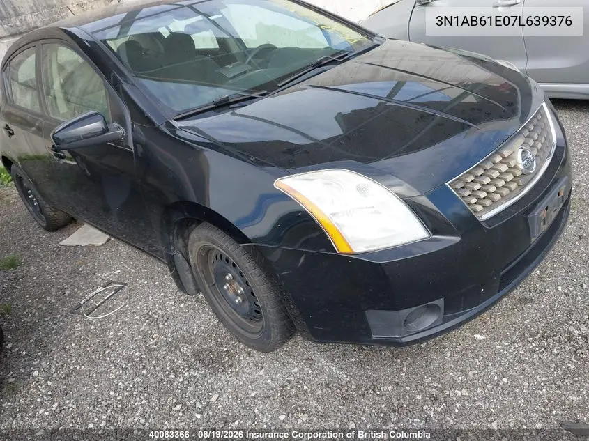 NISSAN SENTRA 2007, VIN 3N1AB61E07L639376