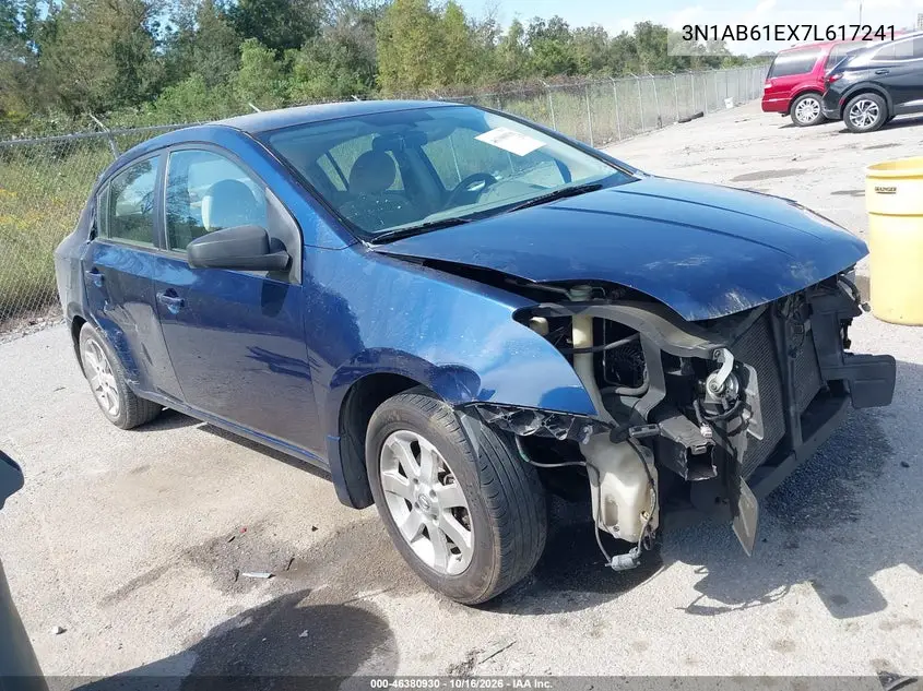 NISSAN SENTRA 2007, VIN 3N1AB61EX7L617241