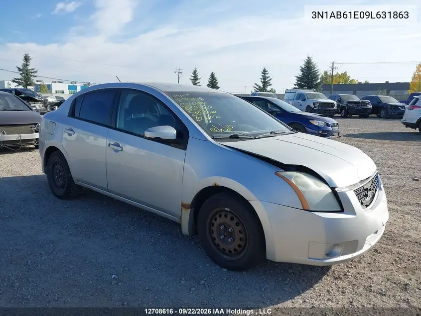 NISSAN SENTRA 2009, VIN 3N1AB61E09L631863