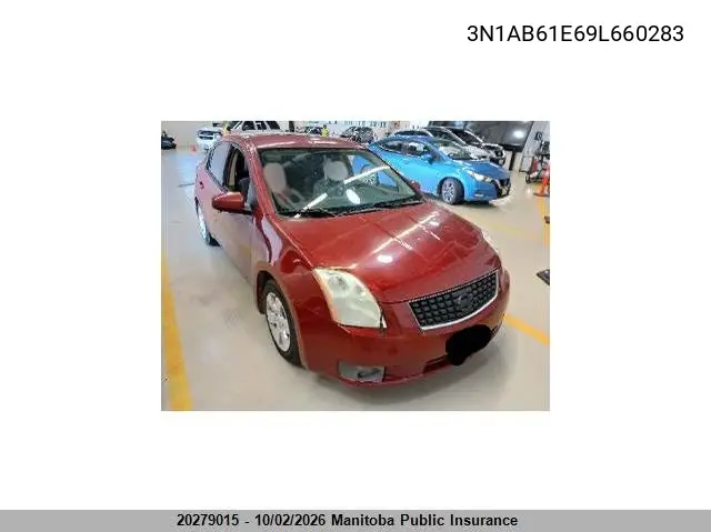 NISSAN SENTRA 2009, VIN 3N1AB61E69L660283