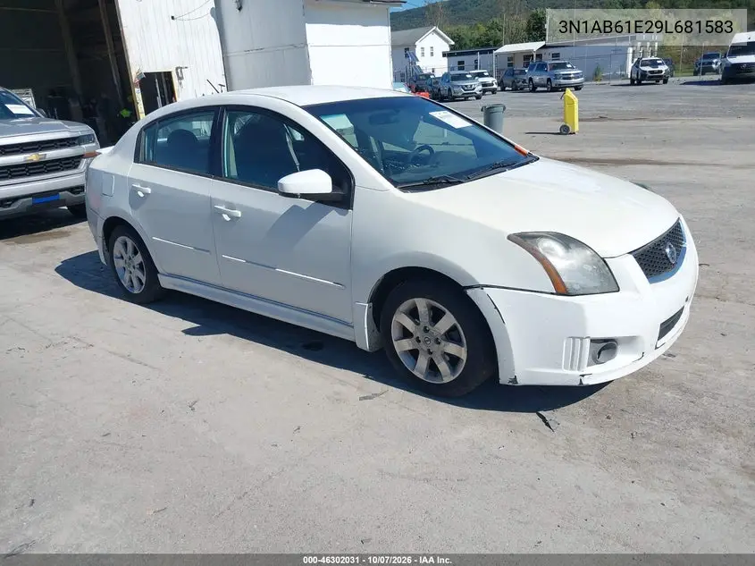 NISSAN SENTRA 2009, VIN 3N1AB61E29L681583
