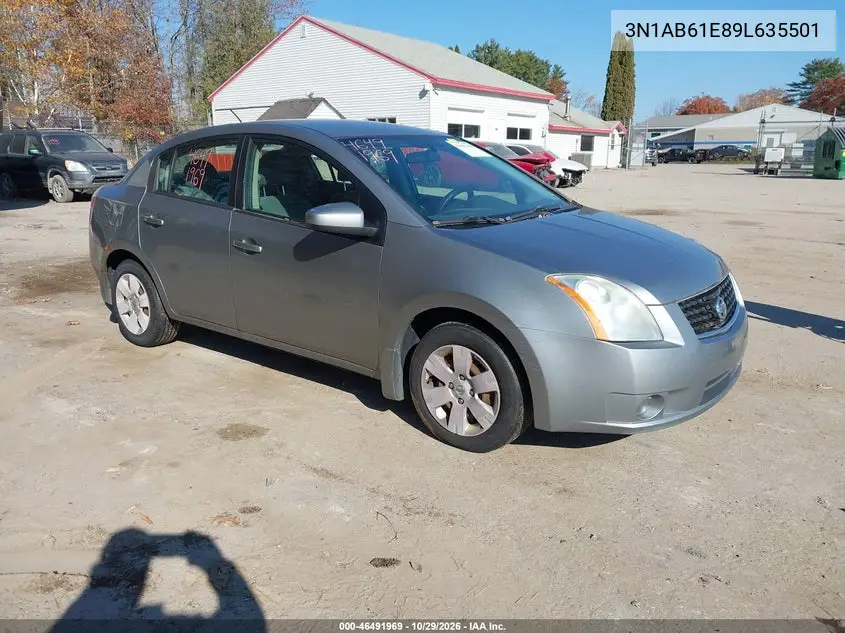 NISSAN SENTRA 2009, VIN 3N1AB61E89L635501