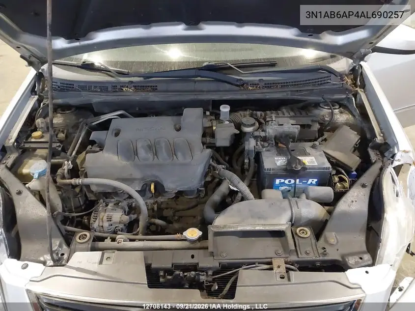 2010 NISSAN SENTRA VIN 3N1AB6AP4AL690257 — фото 10