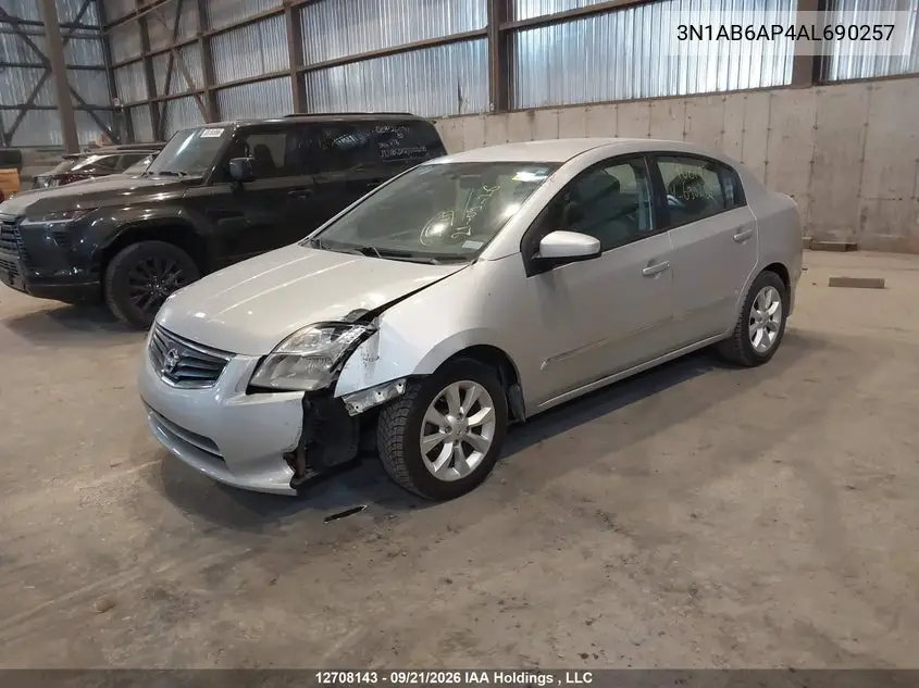 2010 NISSAN SENTRA VIN 3N1AB6AP4AL690257 — фото 2