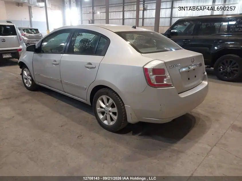 2010 NISSAN SENTRA VIN 3N1AB6AP4AL690257 — фото 3