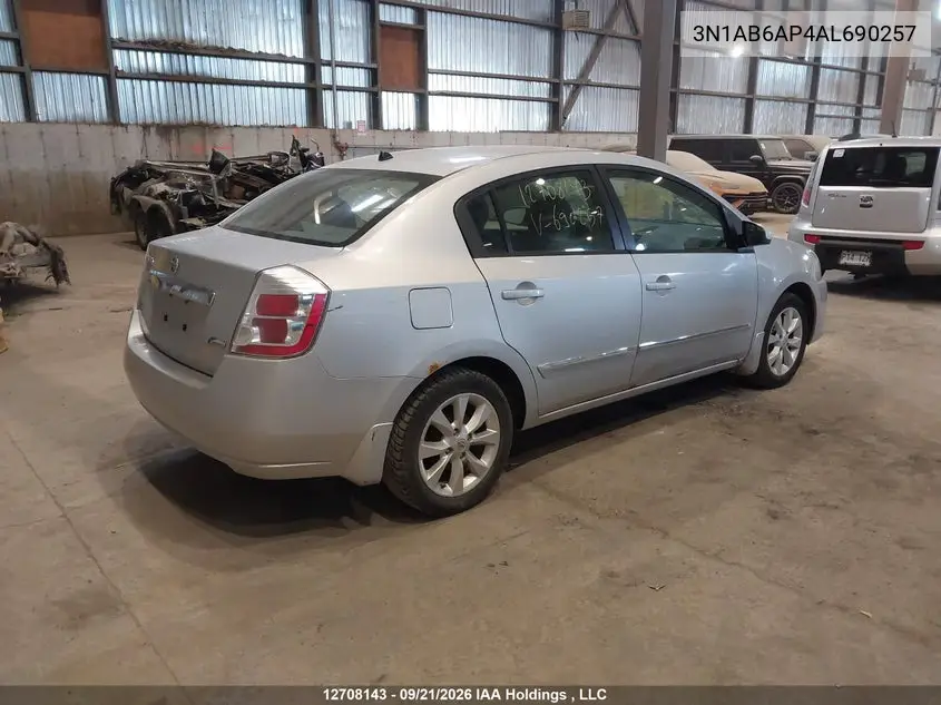 2010 NISSAN SENTRA VIN 3N1AB6AP4AL690257 — фото 4