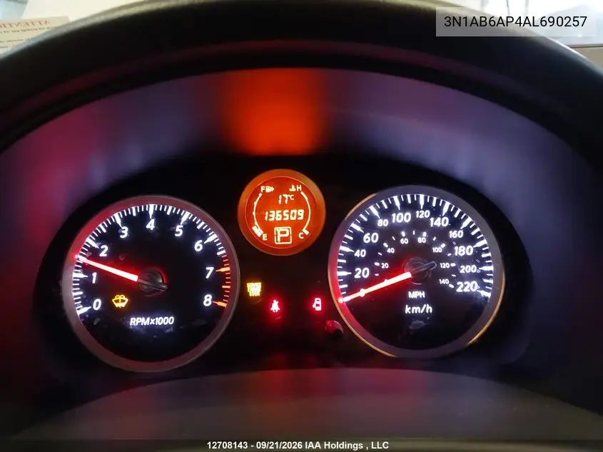2010 NISSAN SENTRA VIN 3N1AB6AP4AL690257 — фото 7