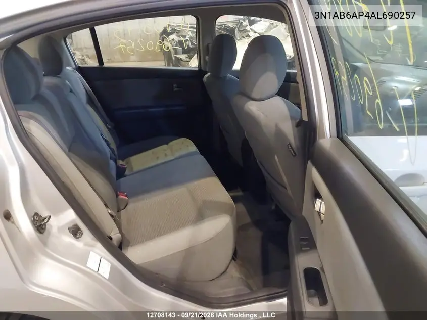 2010 NISSAN SENTRA VIN 3N1AB6AP4AL690257 — фото 8