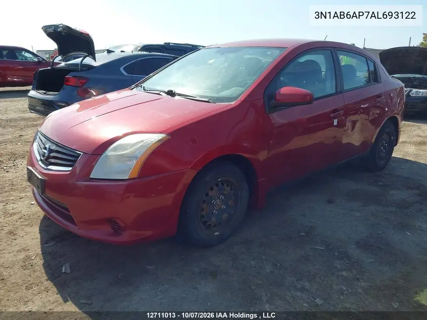 2010 NISSAN SENTRA VIN 3N1AB6AP7AL693122 — фото 2