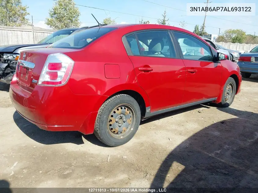 2010 NISSAN SENTRA VIN 3N1AB6AP7AL693122 — фото 4