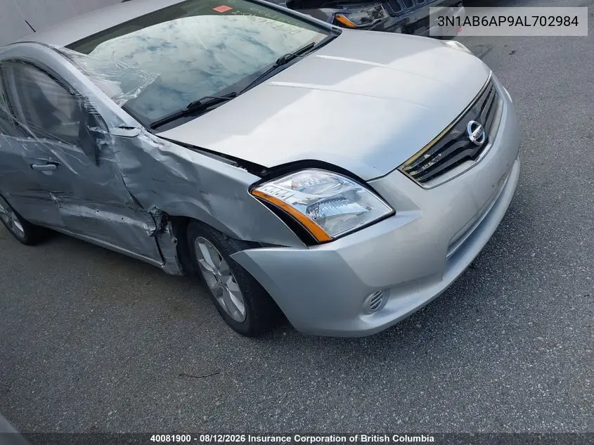 NISSAN SENTRA 2010, VIN 3N1AB6AP9AL702984