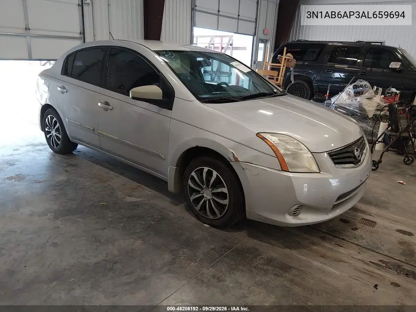 NISSAN SENTRA 2010, VIN 3N1AB6AP3AL659694