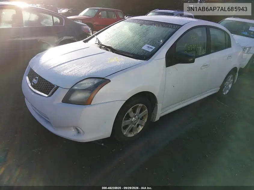 2010 NISSAN SENTRA VIN 3N1AB6AP7AL685943 — фото 2