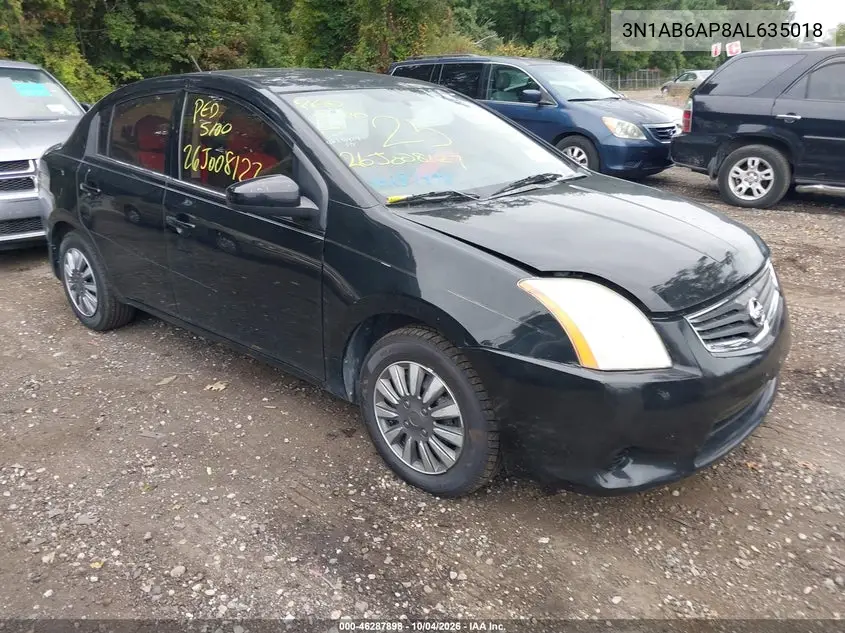NISSAN SENTRA 2010, VIN 3N1AB6AP8AL635018