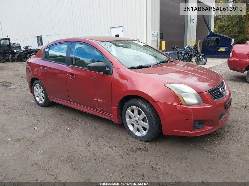 NISSAN SENTRA 2010, VIN 3N1AB6AP6AL613910