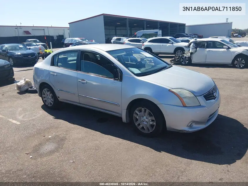 NISSAN SENTRA 2010, VIN 3N1AB6AP0AL711850