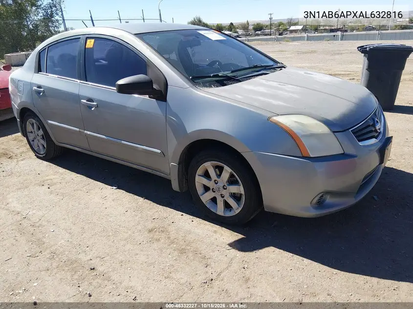 NISSAN SENTRA 2010, VIN 3N1AB6APXAL632816