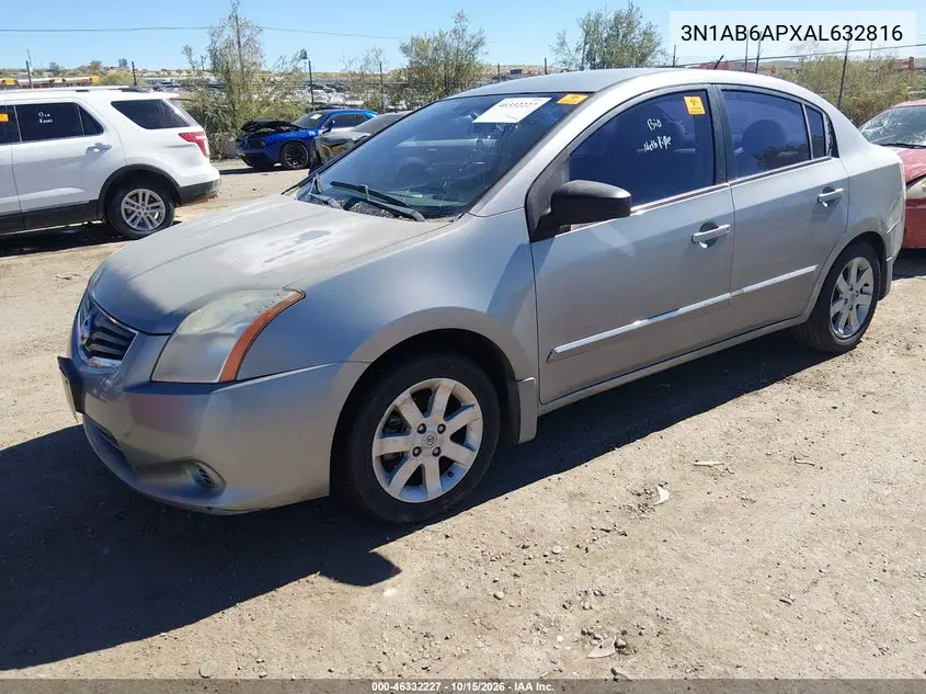 2010 NISSAN SENTRA VIN 3N1AB6APXAL632816 — фото 2