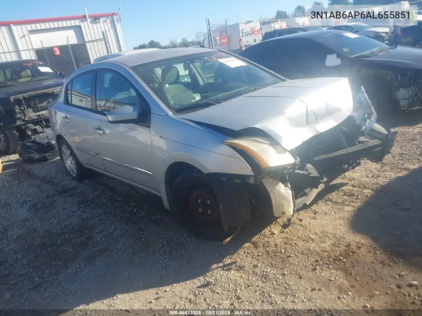 NISSAN SENTRA 2010, VIN 3N1AB6AP6AL655851