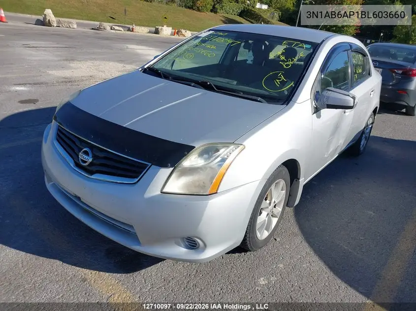 2011 NISSAN SENTRA VIN 3N1AB6AP1BL603660 — фото 2