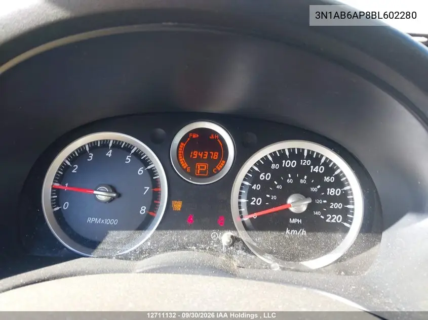 2011 NISSAN SENTRA VIN 3N1AB6AP8BL602280 — фото 7