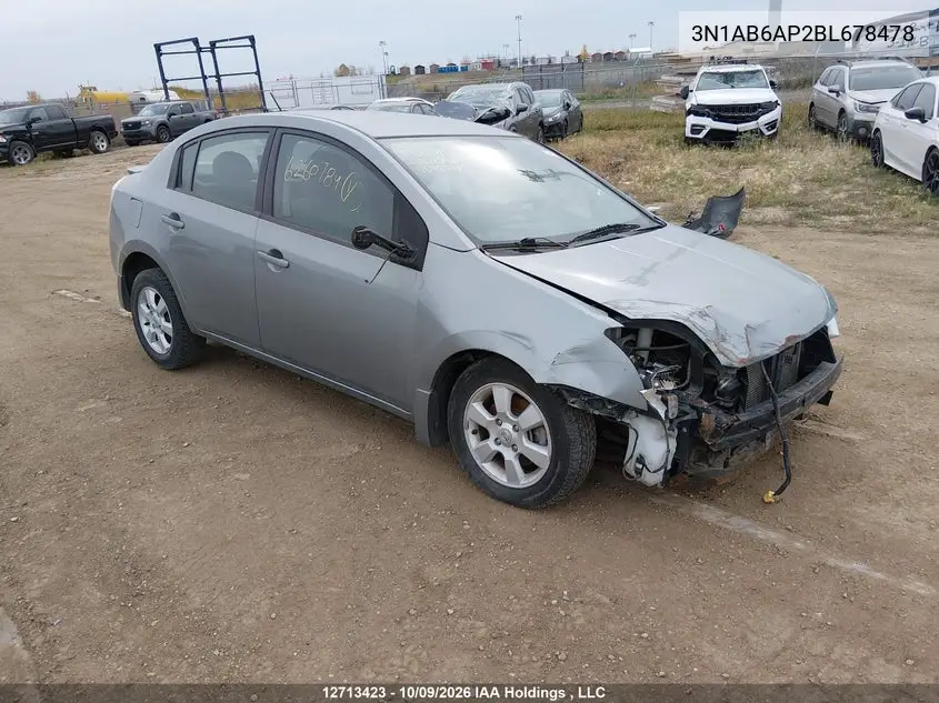 NISSAN SENTRA 2011, VIN 3N1AB6AP2BL678478